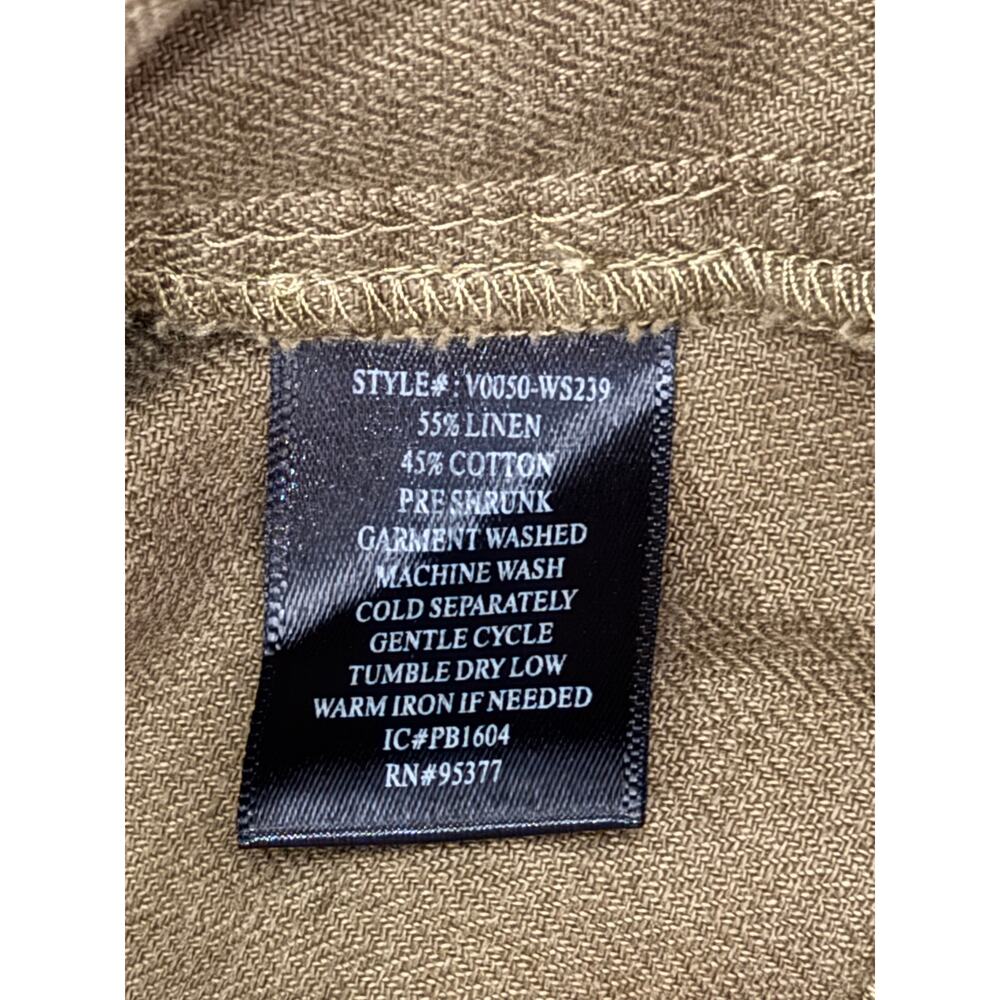 NWT Linen Cotton Sanctuary Sleeveless Army Green Drawstring Vest with Pockets - Picture 8 of 8